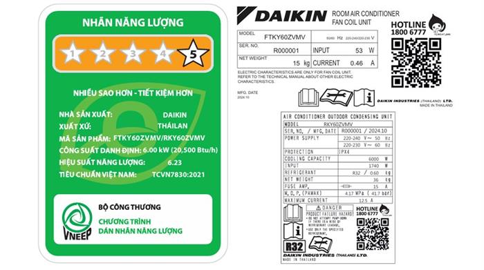 Điều Hòa Daikin 21000 BTU Inverter 1 Chiều FTKY60ZVMV